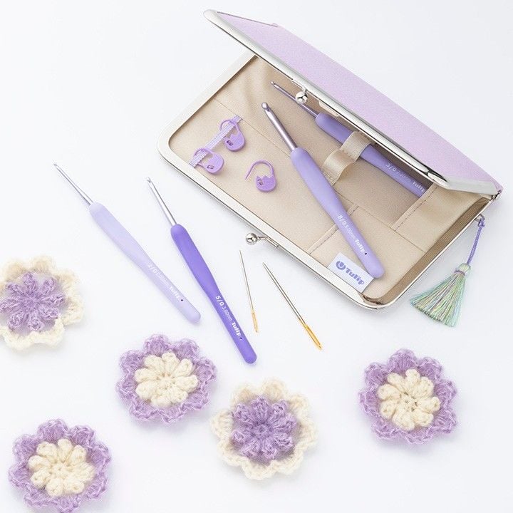  Kim móc len Tulip Etimo Murasaki tím Nhật Bản – Kim móc công thái học cao cấp - Đầu kim trơn mượt 