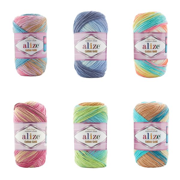  Len Cotton Gold Batik Thổ Nhĩ Kỳ - Mềm mại, an toàn, bền màu – Full bảng màu - Móc búp bê, đồ cho bé 