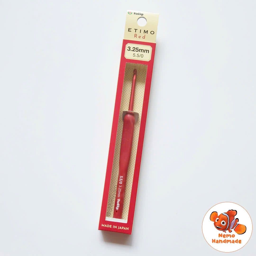  Kim móc len Tulip Etimo Red chính hãng Nhật Bản – Kim móc công thái học cao cấp - Đầu kim trơn mượt 