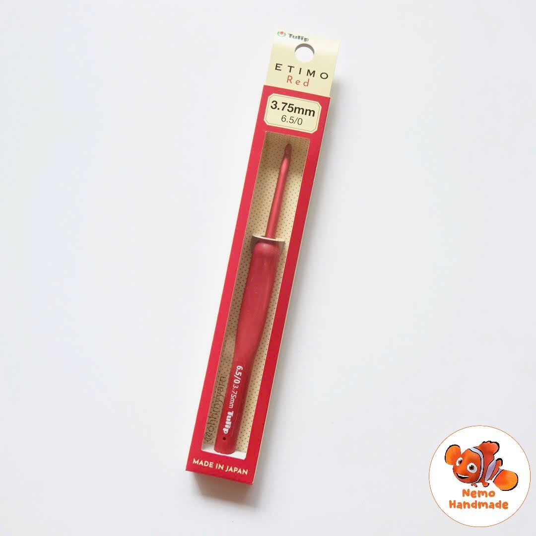  Kim móc len Tulip Etimo Red chính hãng Nhật Bản – Kim móc công thái học cao cấp - Đầu kim trơn mượt 