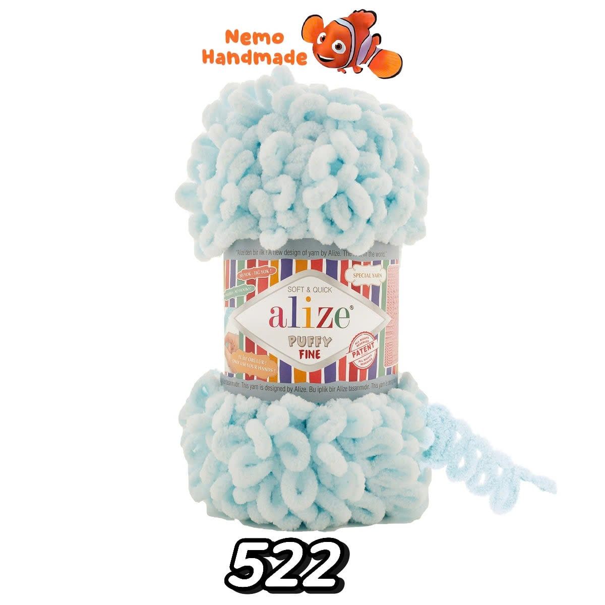  Len Alize Puffy Fine - Sợi len vòng không cần kim | Làm chăn, túi, gối tựa, khăn choàng cho bé,decor 