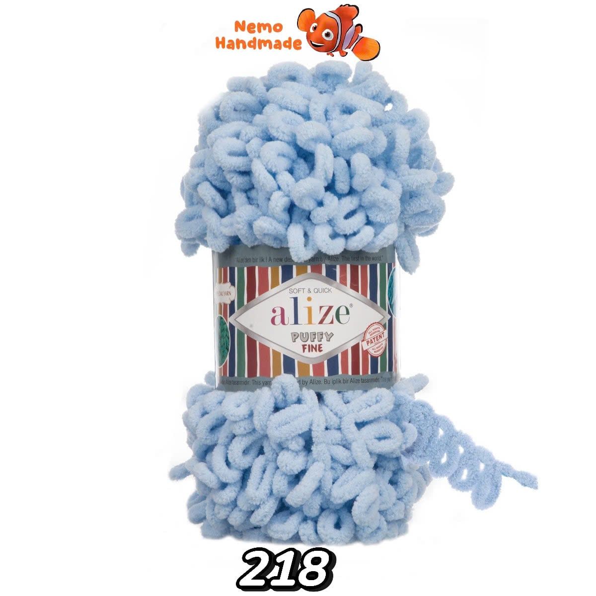  Len Alize Puffy Fine - Sợi len vòng không cần kim | Làm chăn, túi, gối tựa, khăn choàng cho bé,decor 