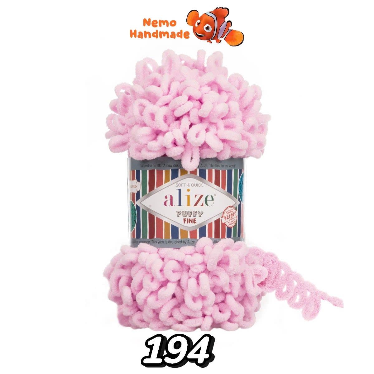  Len Alize Puffy Fine - Sợi len vòng không cần kim | Làm chăn, túi, gối tựa, khăn choàng cho bé,decor 