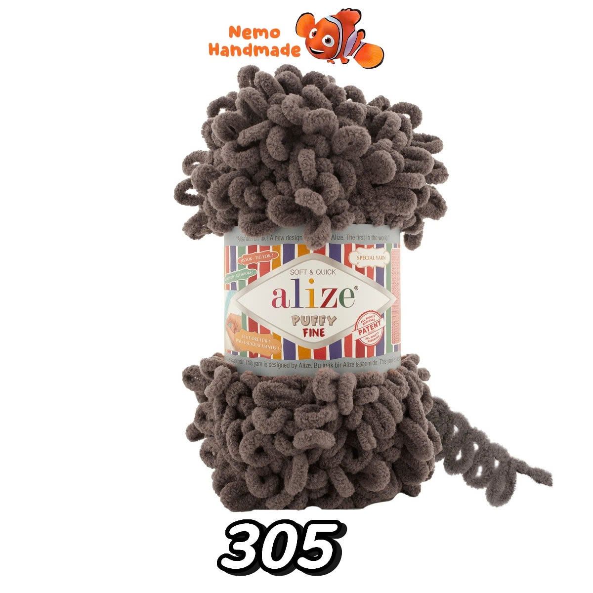  Len Alize Puffy Fine - Sợi len vòng không cần kim | Làm chăn, túi, gối tựa, khăn choàng cho bé,decor 