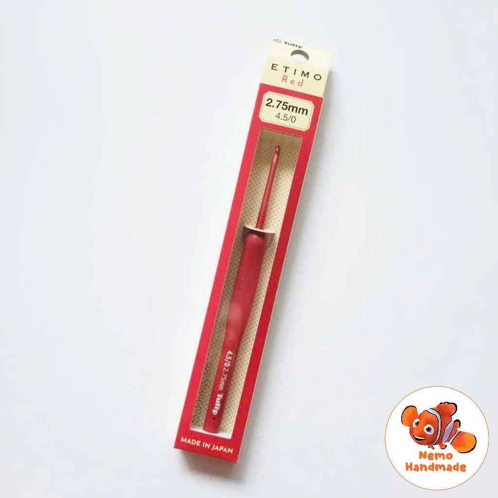  Kim móc len Tulip Etimo Red chính hãng Nhật Bản – Kim móc công thái học cao cấp - Đầu kim trơn mượt 