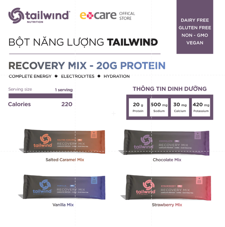 Bột hồi phục cơ Tailwind Recovery Rebuild gói 1 serving 