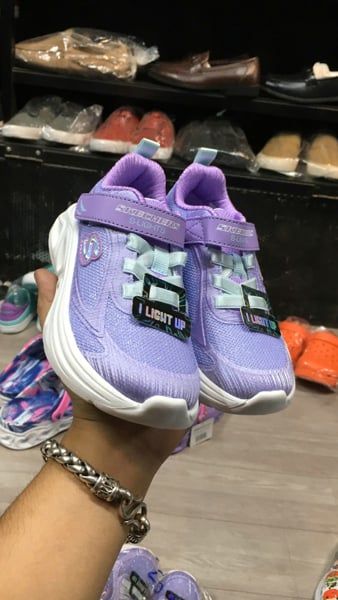 Giày Skech bé gái quai dán xanh tím