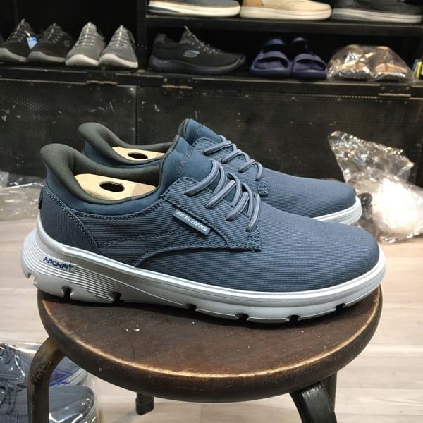 Giày thể thao vải Skech Slip-ins Arch Fit - Xanh than