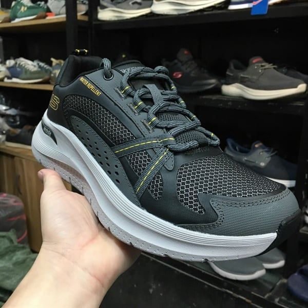 Giày thể thao nam Skech đế cao đa năng - Ghi viền đen