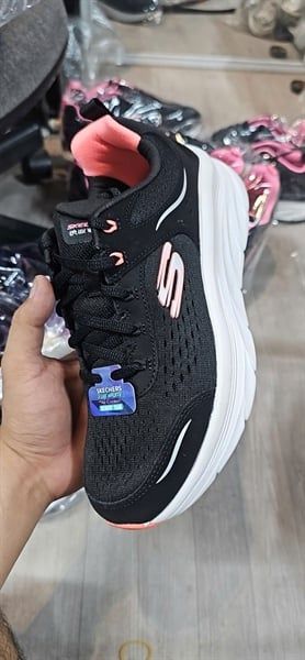 Giày thể thao nữ siêu nhẹ Skech D'lux Walker- Đen đế trắng