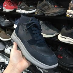 Giày cao cổ da lộn Geox xuất dư- xanh navy