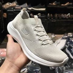 Giày thể thao nữ Skech cổ chun dây giả- Màu be