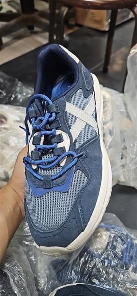 Giày Sneakers da lộn Munich xuất dư xịn - Navy viền ghi