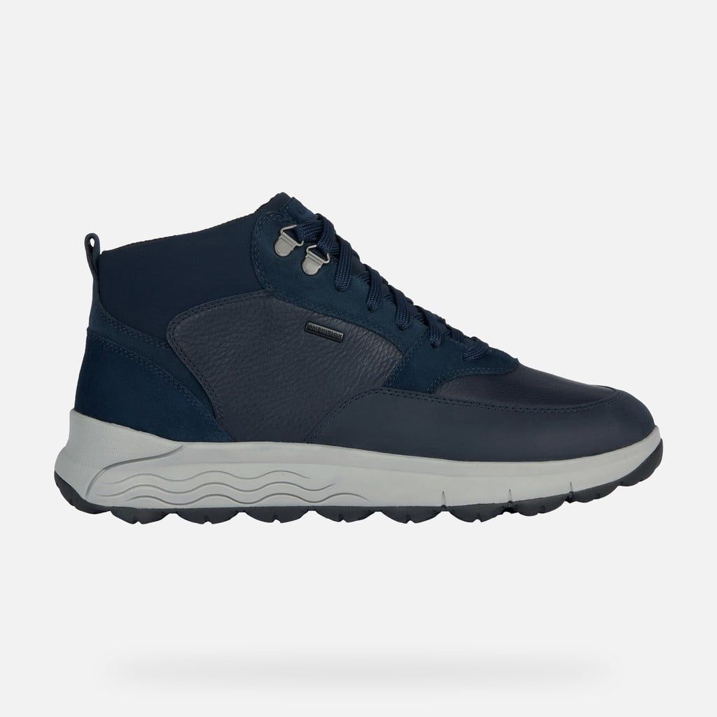 Giày cao cổ da lộn Geox xuất dư- xanh navy