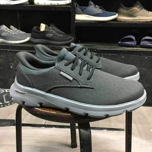 Giày thể thao vải Skech Slip-ins Arch Fit - Ghi đậm