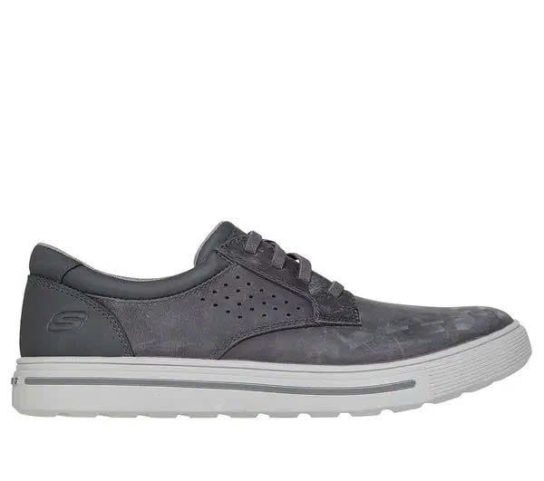Giày thể thao Skech da lộn đế bằng Arch Fit - Ghi xám