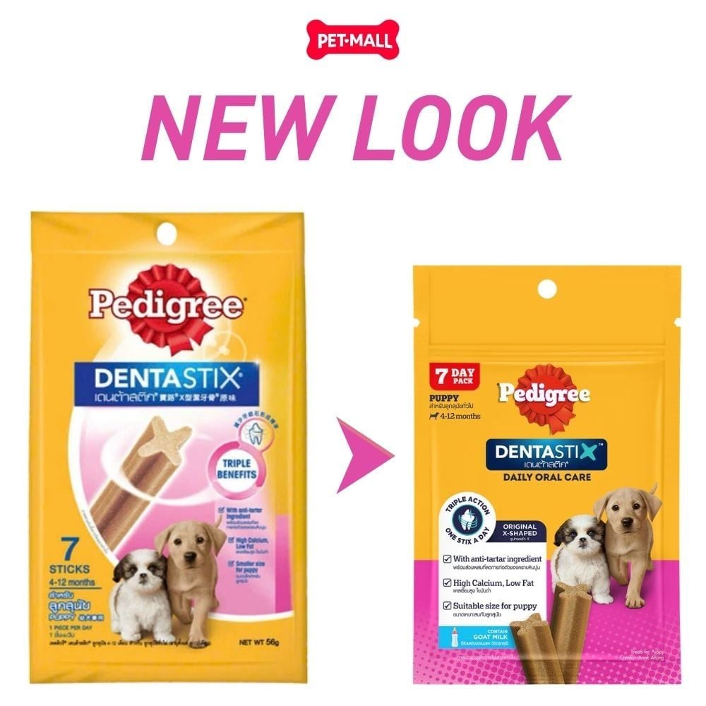 Combo 5 Gói 56G - Xương gặm Dentastix Puppy Dog 7stick - Sạch răng thơm miệng Petmall