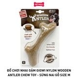 Đồ chơi nhai gặm GiGwi Nylon Wooden Antler Chew Toy - Sừng nai gỗ size M Petmall
