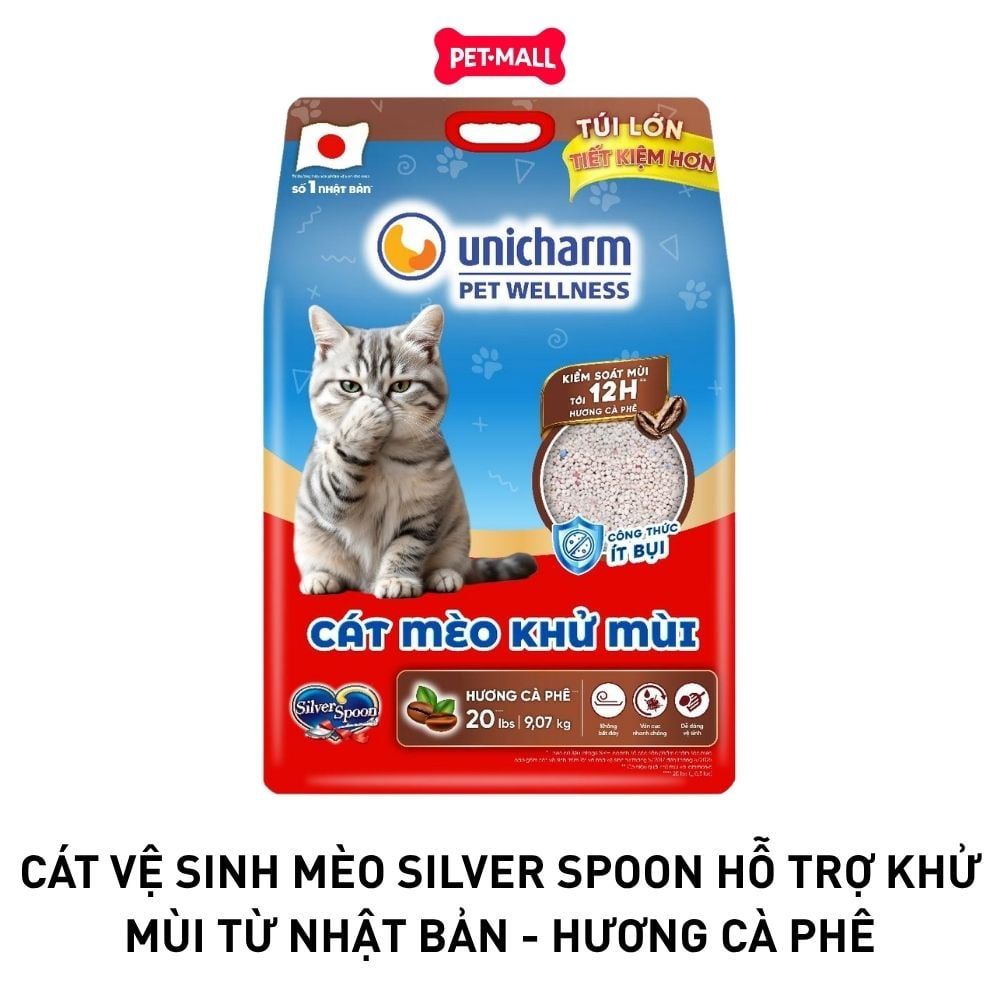 Cát vệ sinh mèo Silver Spoon hỗ trợ khử mùi từ Nhật Bản 20L - Hương cà phê Petmall