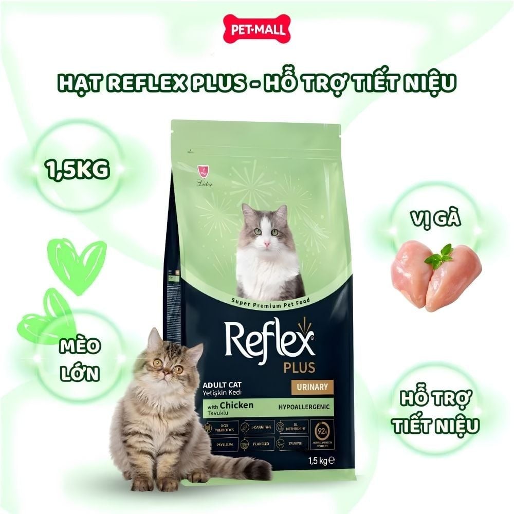 1.5KG - Thức ăn mèo Reflex Plus Urinary Chicken - Hỗ trợ tiết niệu vị gà Petmall