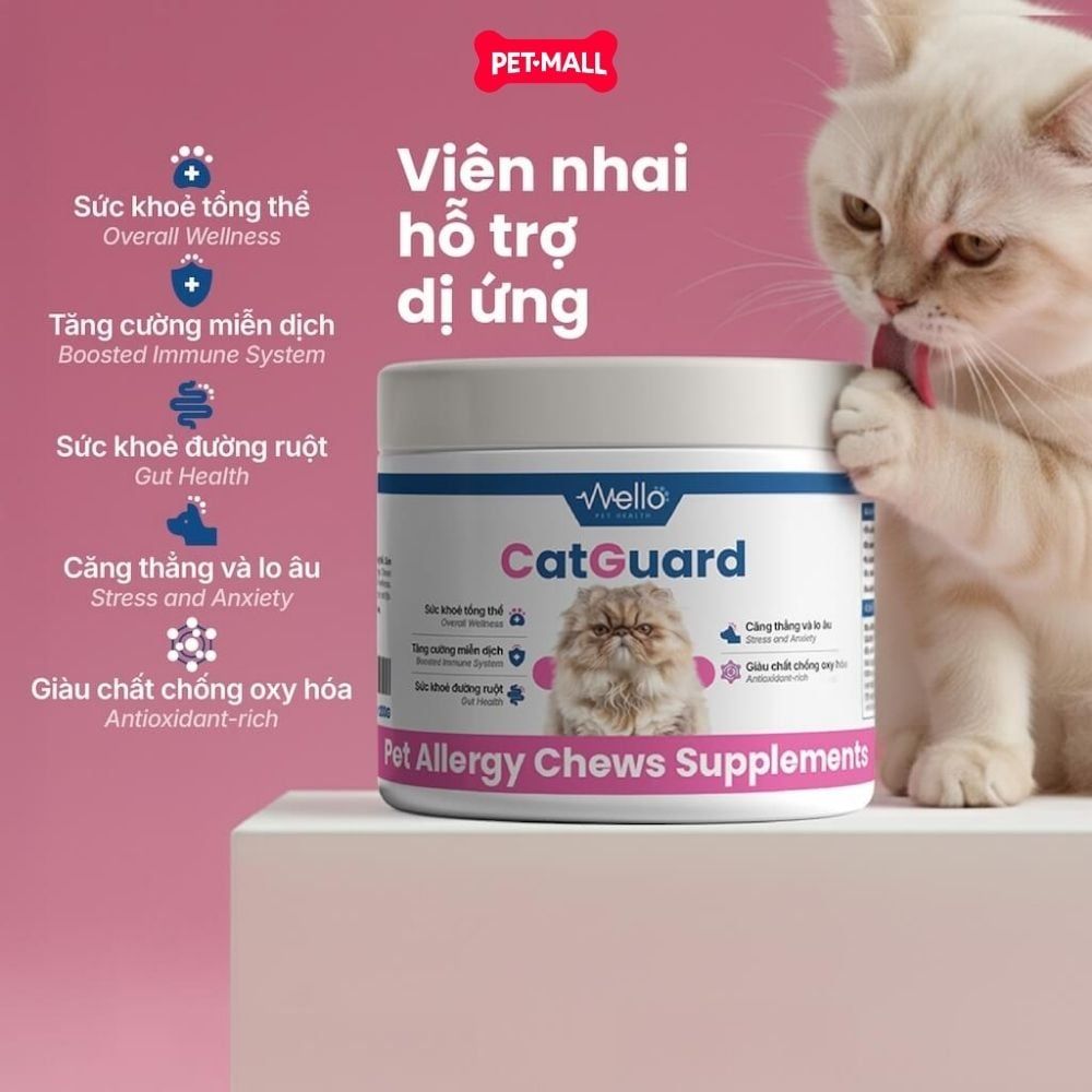 Viên nhai hỗ trợ da lông Wello DermCare Skin Coat Chew - Dưỡng da lông Petmall