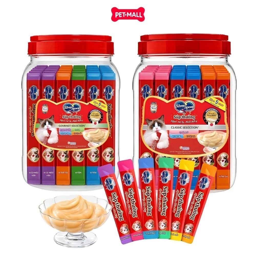 Hộp 55 thanh 14g - Treats Silver Spoon 770g - Classic selection Petmall