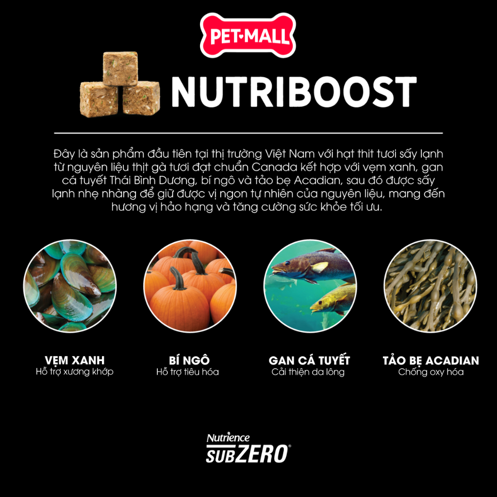 4.5KG Thức ăn chó Nutrience SubZero Prairie Red - Vị thịt bò, cừu, lợn rừng, cá hồi, cá tuyết và rau củ cho mọi lứa tuổi