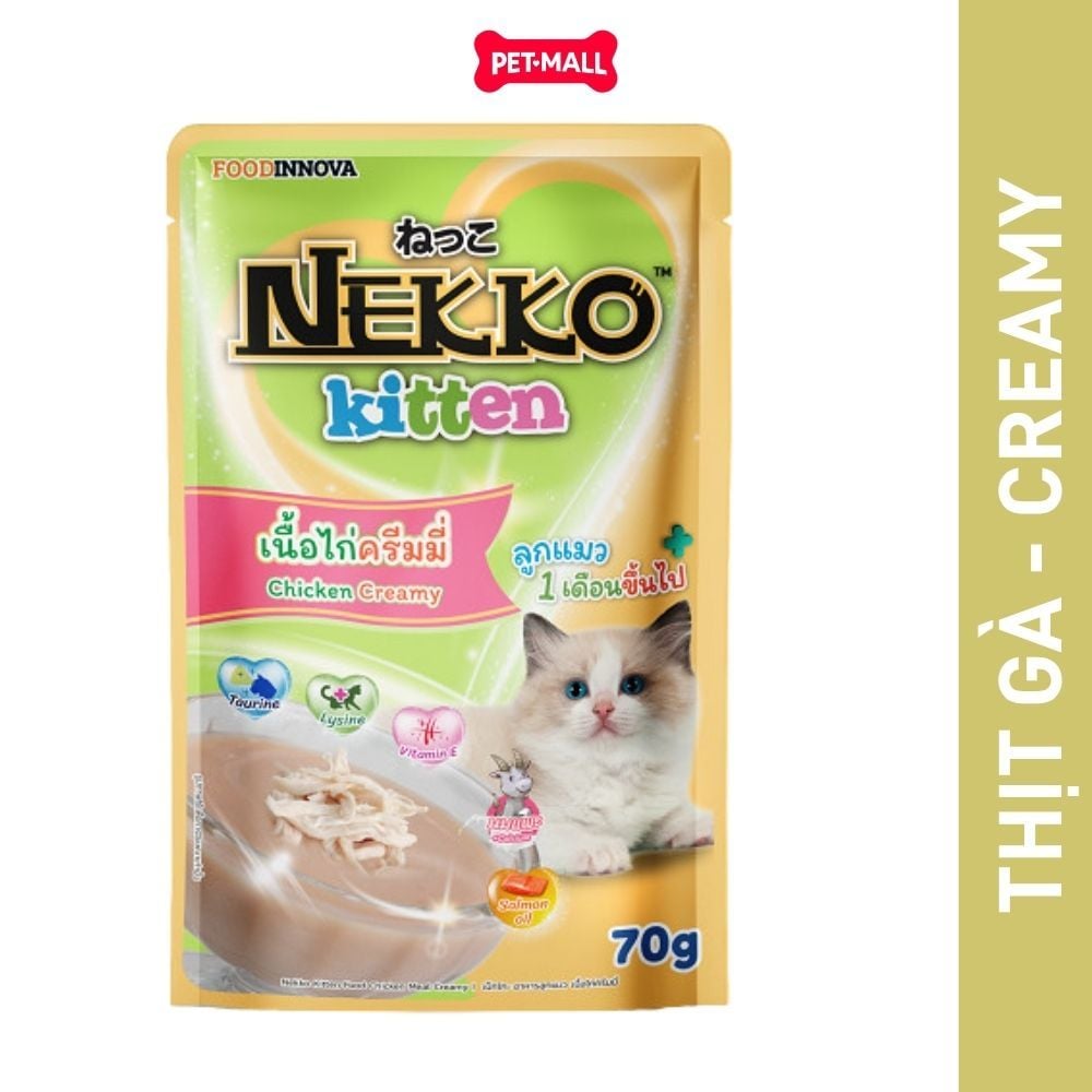 Combo 24 Gói 70g - Pate mèo NEKKO Kitten - Mix vị Creamy, Gravy Petmall