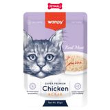 Hộp 12 Gói 85G - Pate mèo WANPY Super Premium Chicken & Crab 85g - Hộp 12 gói - Thịt Gà & Cua Petmall