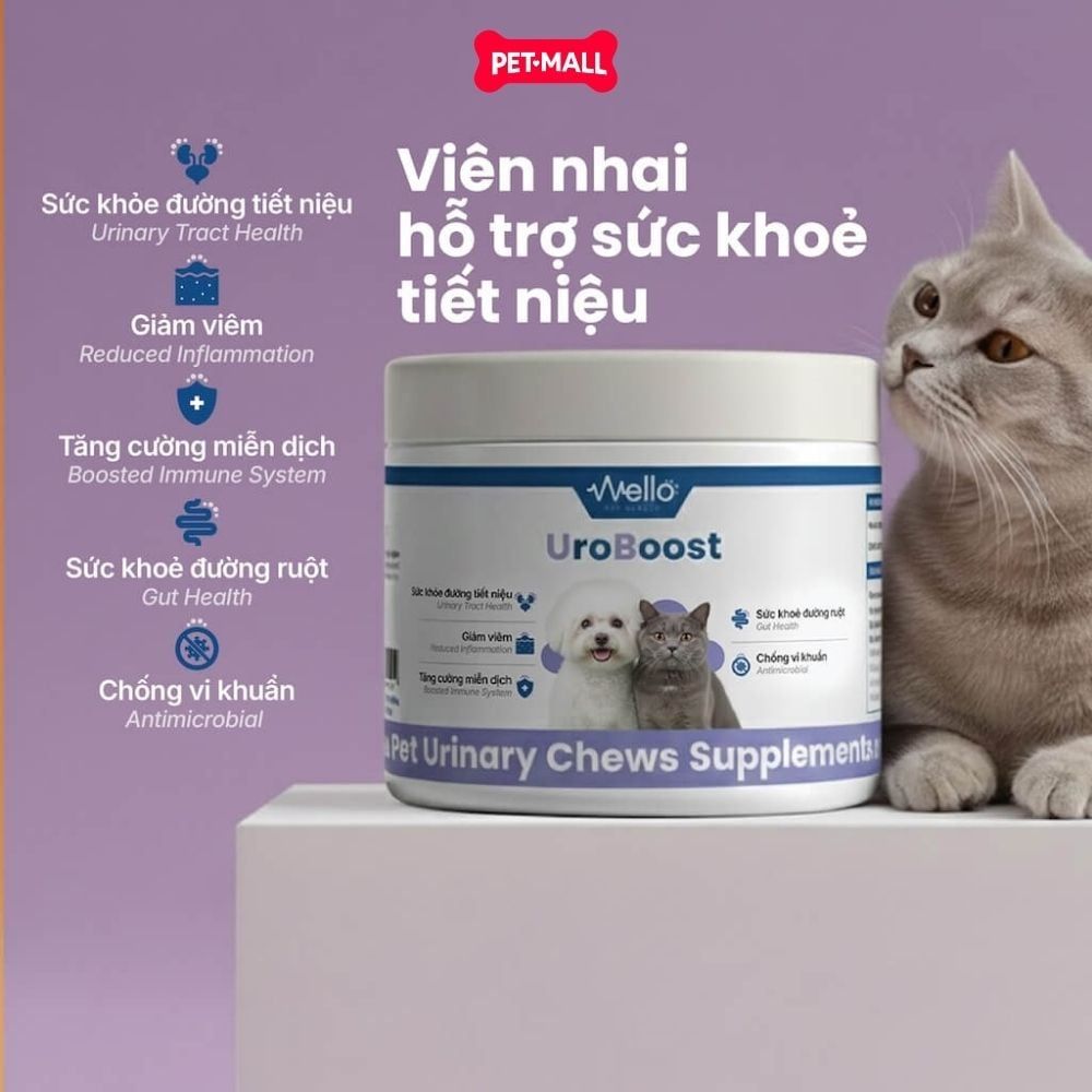 Viên nhai hỗ trợ da lông Wello DermCare Skin Coat Chew - Dưỡng da lông Petmall