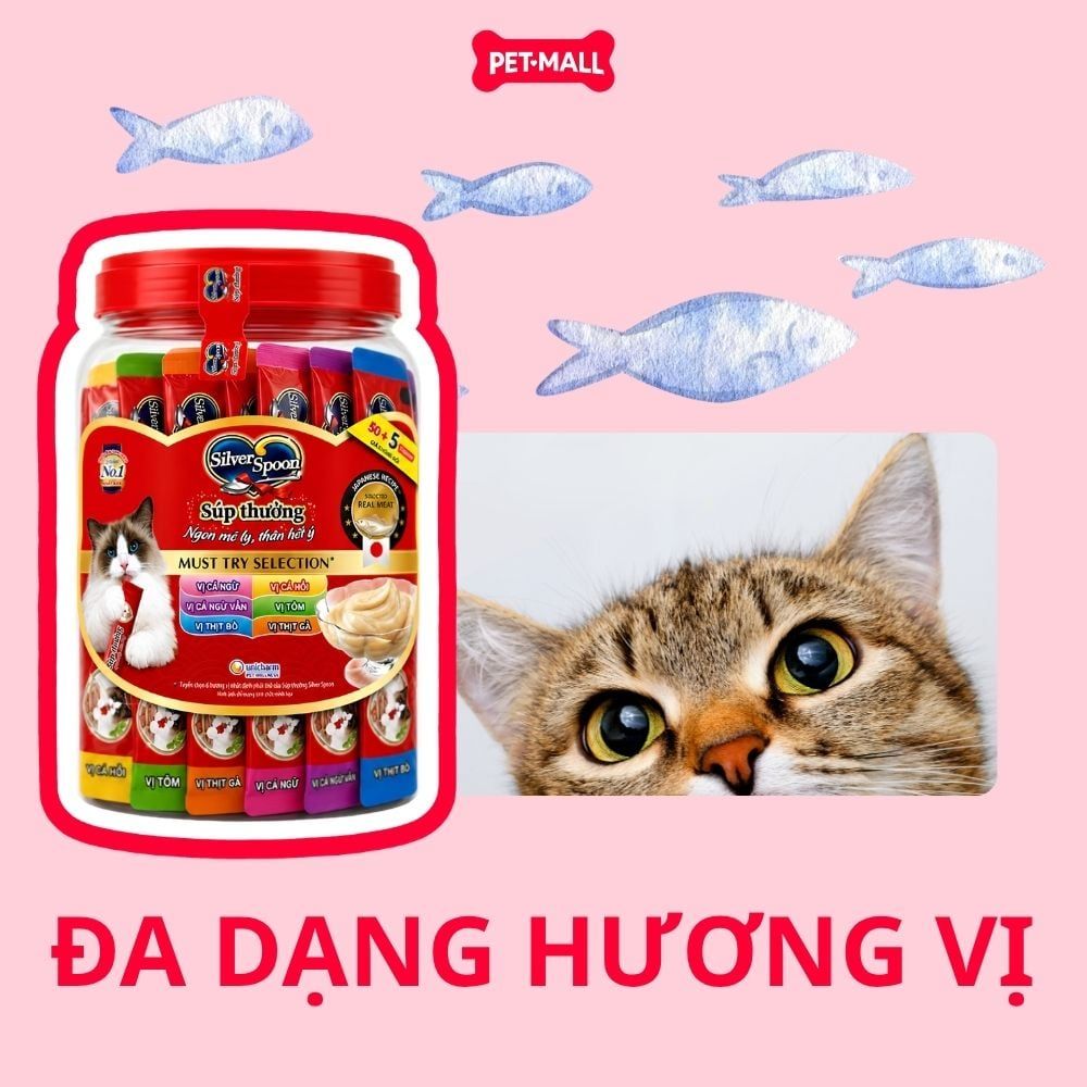 Hộp 55 thanh 14g - Treats Silver Spoon 770g - Classic selection Petmall