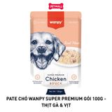 Pate chó WANPY Super Premium Chicken & Duck 100g - Hộp 12 gói - Thịt Gà & Thịt Vịt Petmall