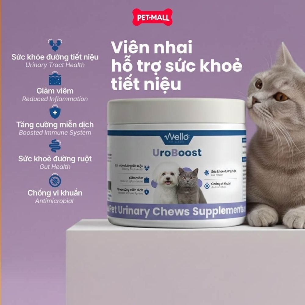 Viên nhai hỗ trợ dị ứng Wello CatGuard Allergy Chew - Giảm căng thẳng Petmall