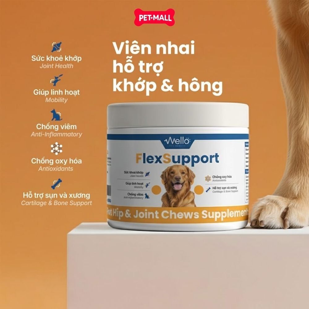Viên nhai hỗ trợ da lông Wello DermCare Skin Coat Chew - Dưỡng da lông Petmall