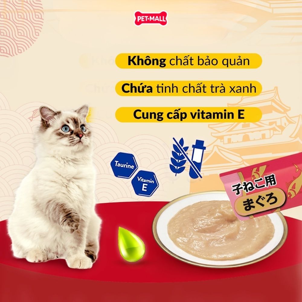 Treats Ciao Churu Chicken with Vitamin and Green Tea 700g - Hộp 50 gói mix Petmall