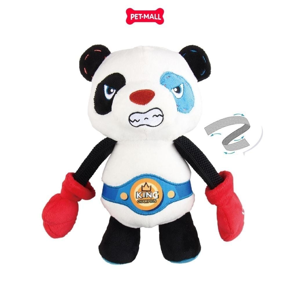Đồ chơi thú bông có tiếng GiGwi Rock Zoo King Boxer Panda size M/L Petmall