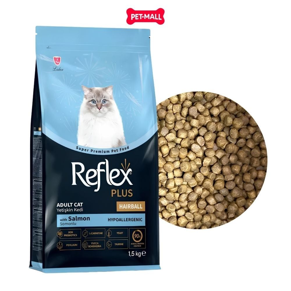 1.5KG - Thức ăn mèo Reflex Plus Hairball Salmon - Hỗ trợ búi lông vị cá hồi Petmall