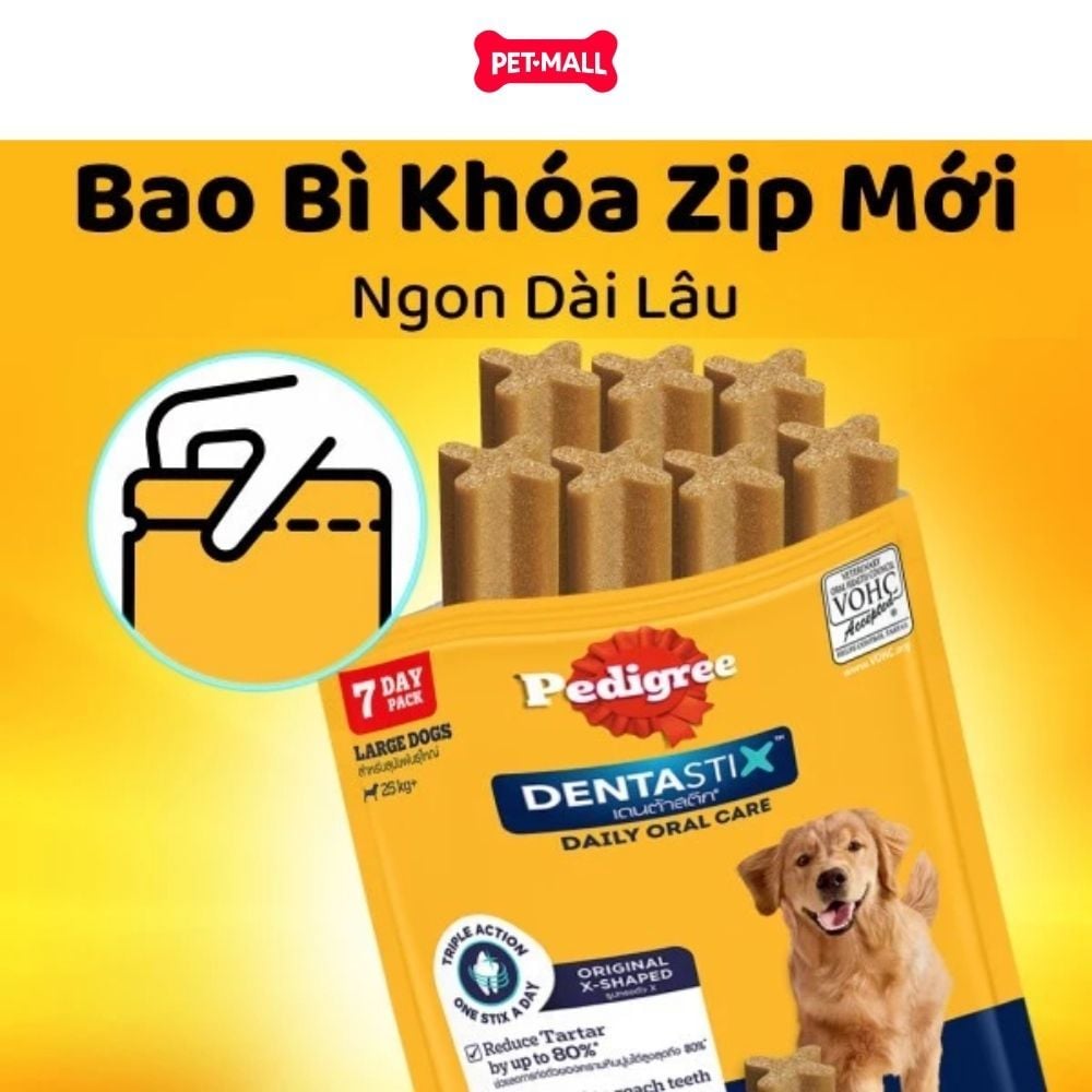 Combo 5 Gói 56G - Xương gặm Dentastix Puppy Dog 7stick - Sạch răng thơm miệng Petmall
