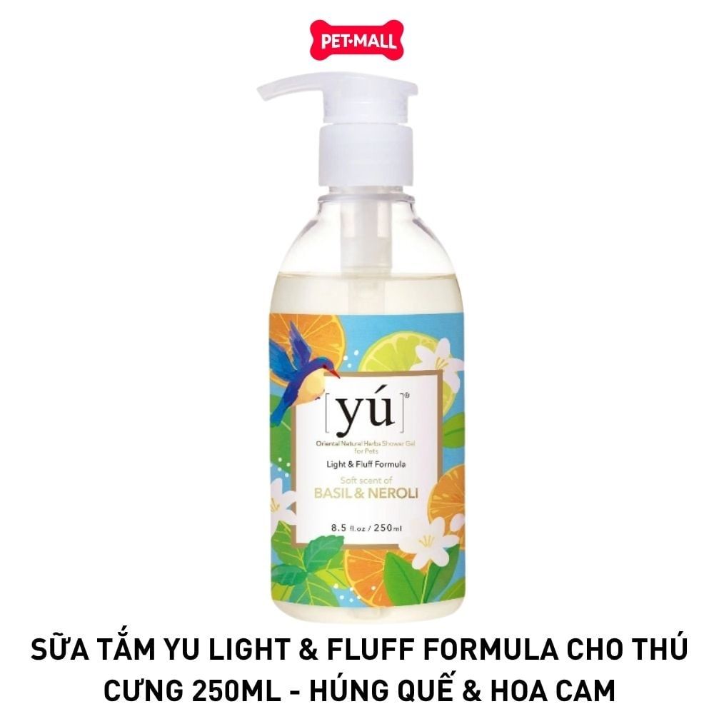 Sữa tắm Yu Light & Fluff Formula cho thú cưng 250ml - Húng Quế & Hoa Cam Petmall