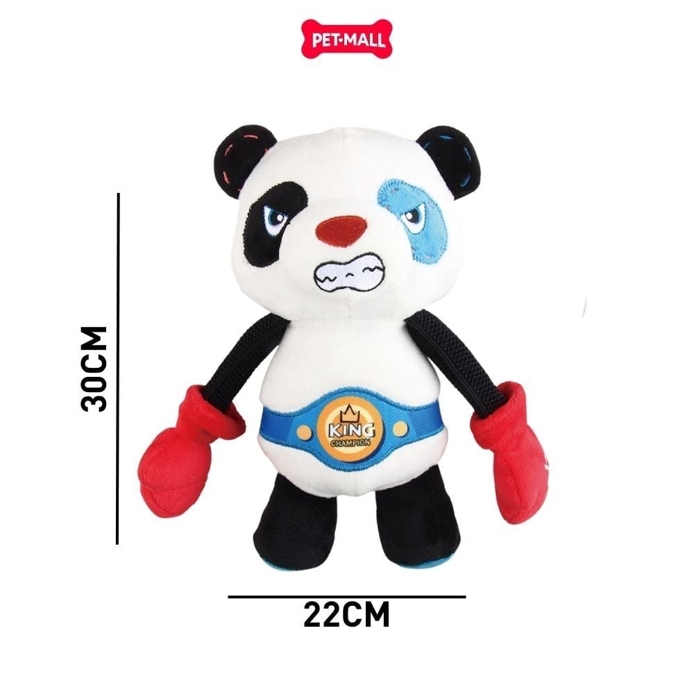 Đồ chơi thú bông có tiếng GiGwi Rock Zoo King Boxer Panda size M/L Petmall