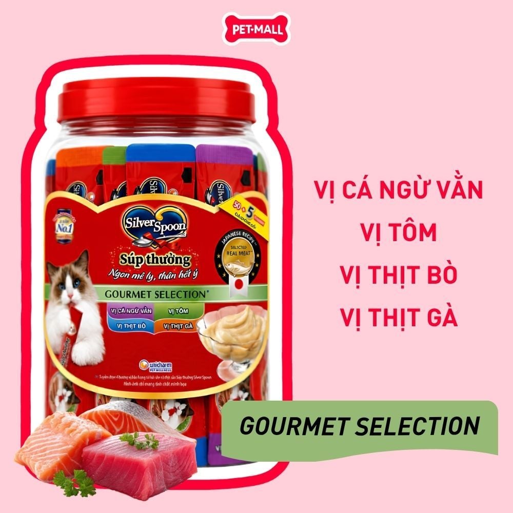 Hộp 55 thanh 14g - Treats Silver Spoon 770g - Classic selection Petmall