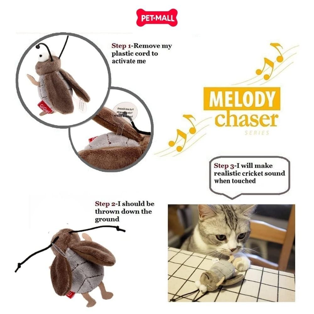 Đồ chơi cho mèo phát ra âm thanh GiGwi Melody Chaser - Con Dế Petmall