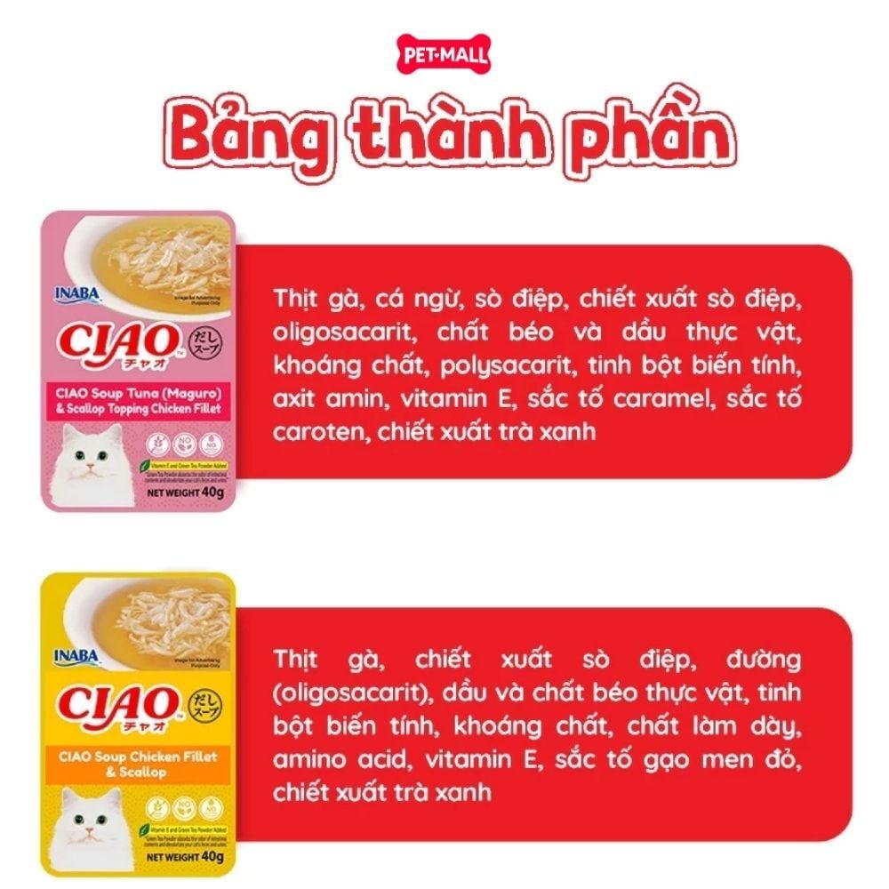 Hộp 16 gói 40g - Pate mèo Ciao Churu Gà và cá ngừ Tuna & Chicken Fillet Topping Dried Bonito Petmall