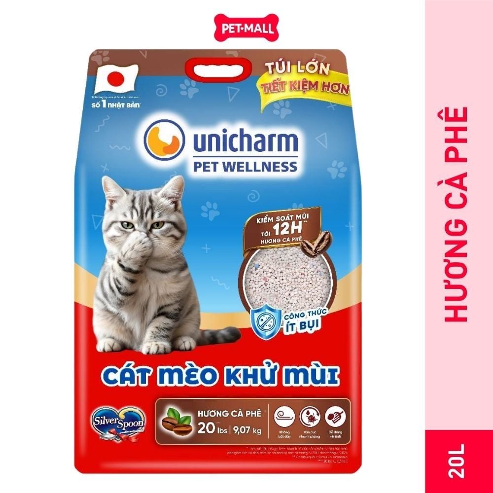 Cát vệ sinh mèo Silver Spoon hỗ trợ khử mùi từ Nhật Bản 20L Pemall