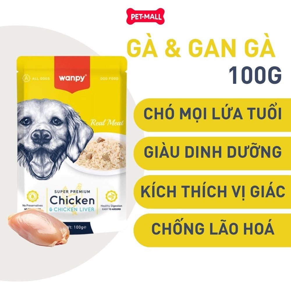 Hộp 18 Gói 100G - Pate chó WANPY Super Premium - Mix vị Petmall