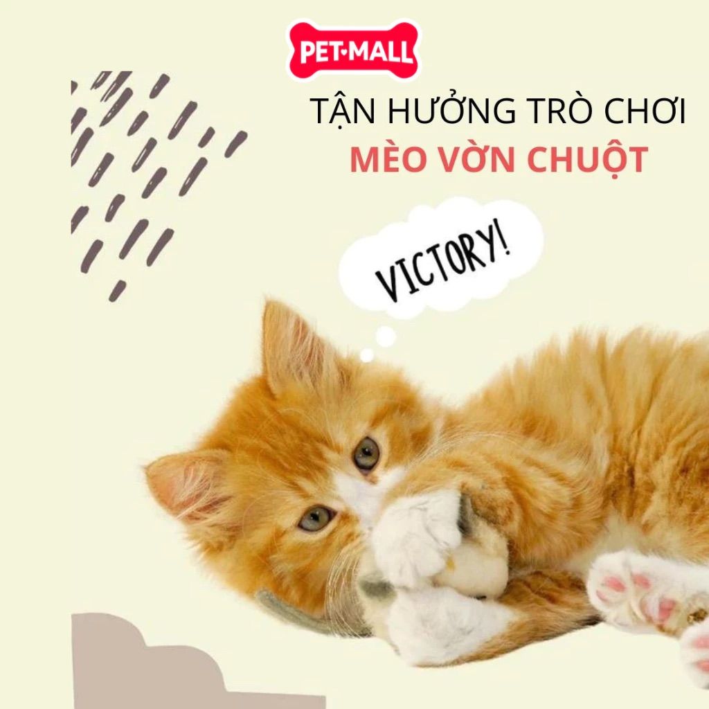Đồ chơi FOFOS pull String & sound chip Mouse - Chuột kéo dây tự động có tiếng cho mèo - Trắng Petmall