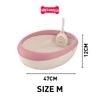  Khay vệ sinh mèo Sonice Lapule KT4 size M - 36 x 47 x 12 cm - Hồng  | Tặng Kèm Xẻng Petmall 
