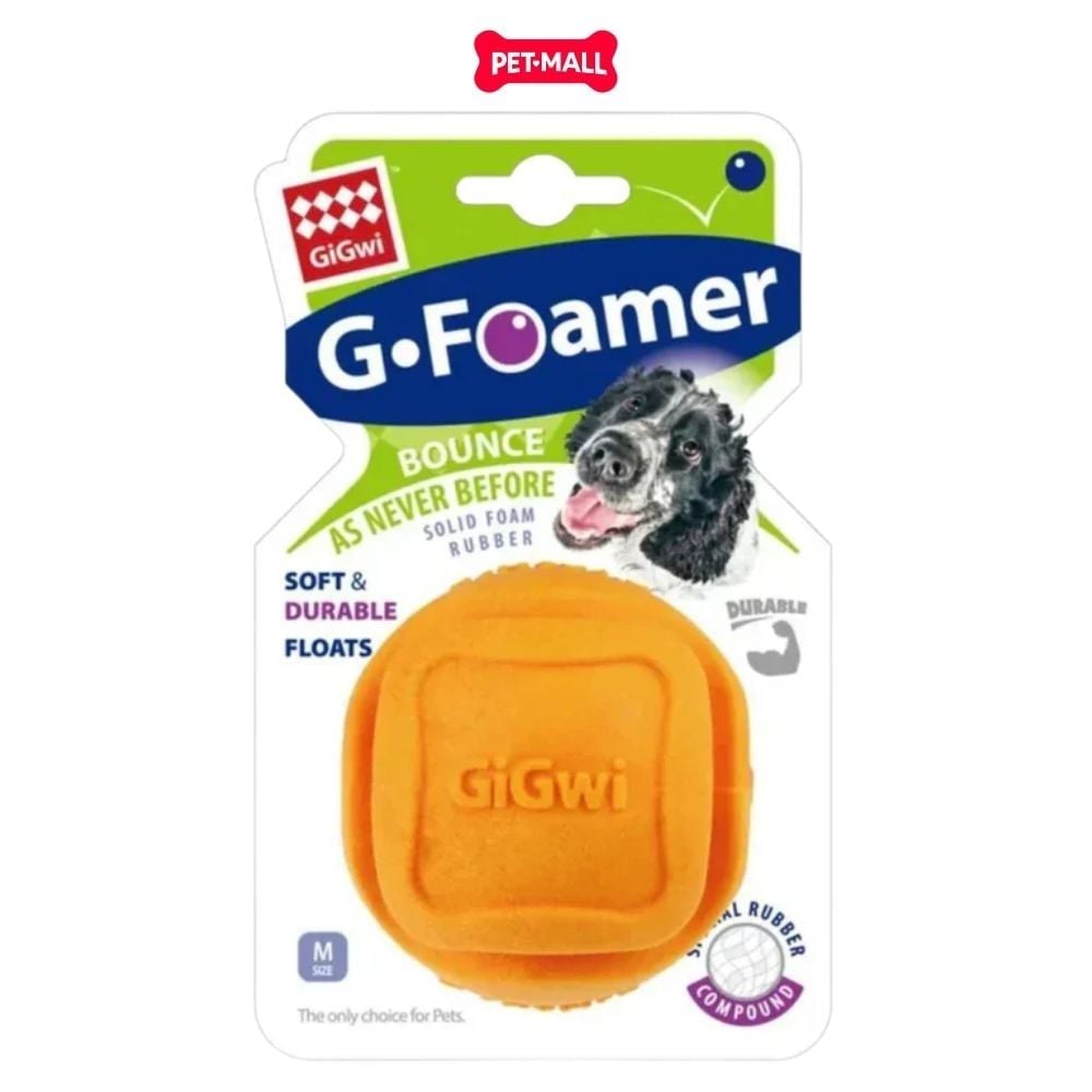 Đồ chơi GiGwi G Foamer TPR Ball - Bóng Cao Su Màu Cam Petmall