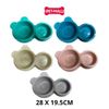  Chén tai gấu 2 ngăn PETSMIX màu pastel 28 x 19.5cm Petmall 