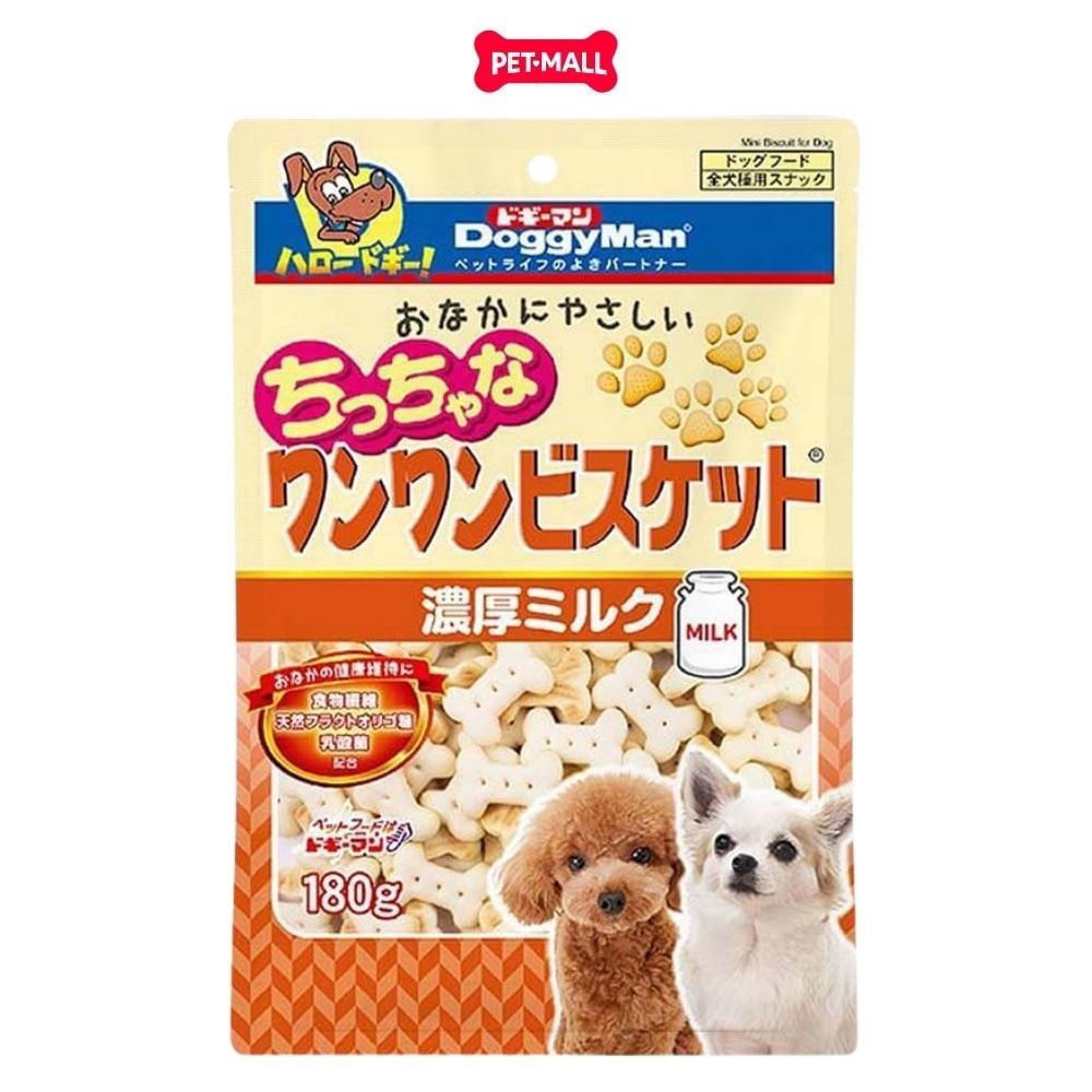 Treats DoggyMan Healthy Biscuit with Milk for Dog 180g - Bánh quy sữa cho chó size Nhỏ Petmall
